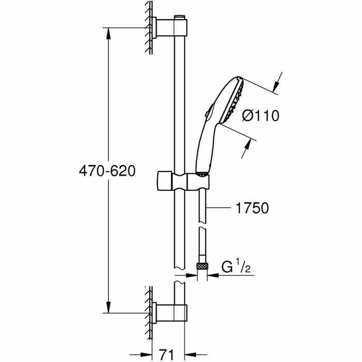 Coluna de duche Grohe Vitalio Start 110 Metal